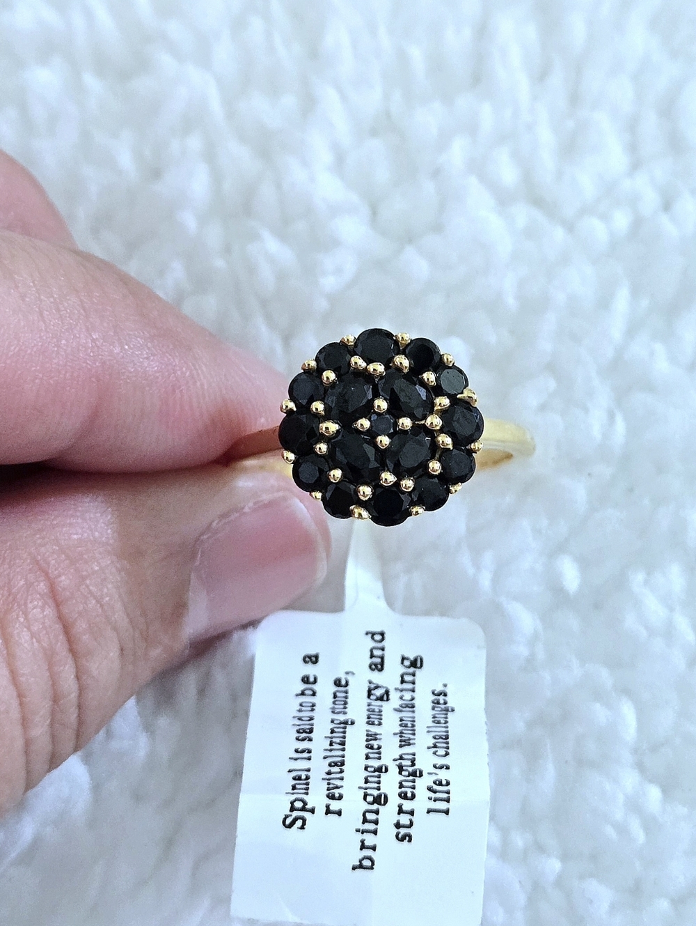 Shivam Black🖤 Spinel Floral🌸 Cluster Ring💍 - NWT - Picture 7 of 16